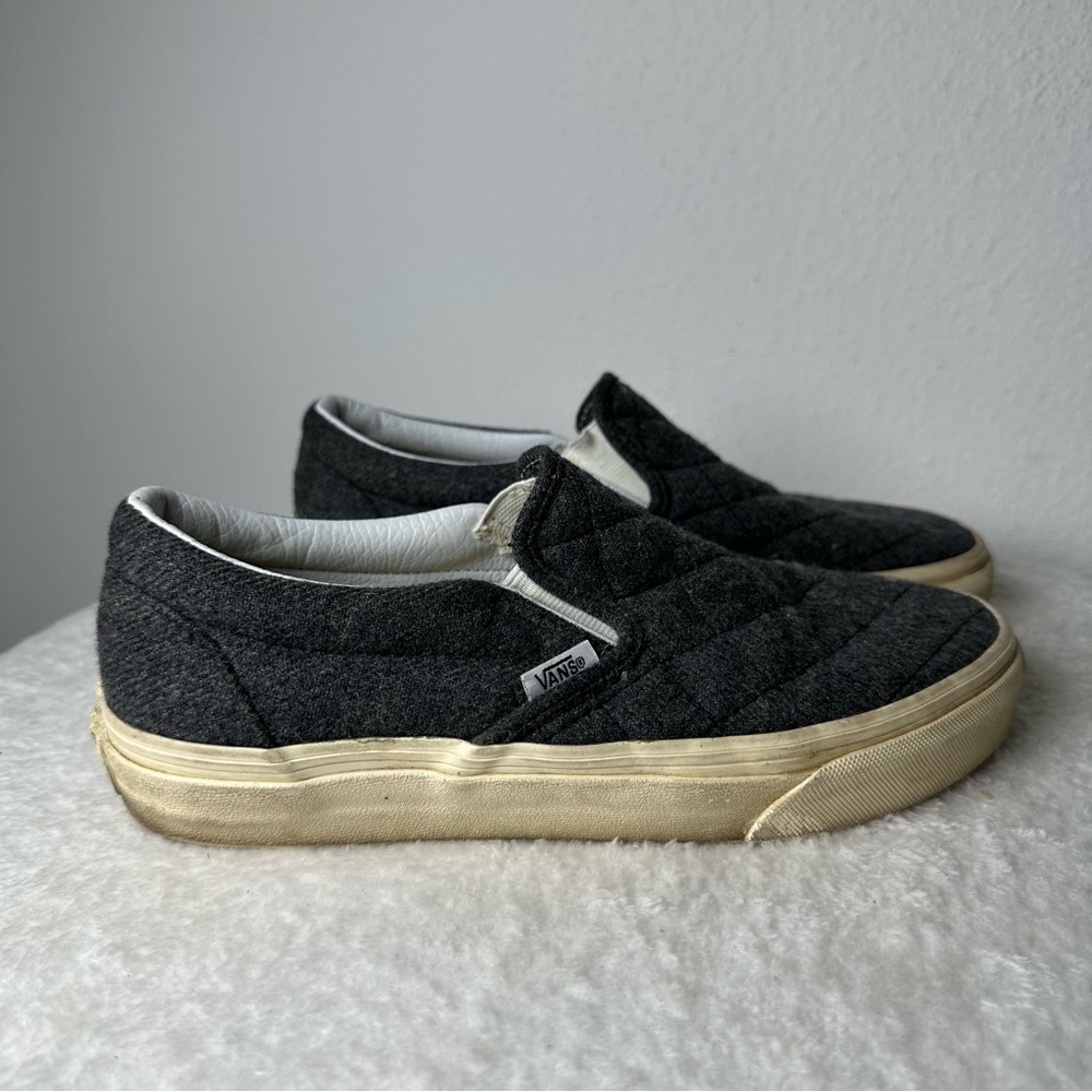 Vans Classic Gray Quilted Slip-On Loafers Canvas Unisex Men’s 5.0 Or Women’s 6.5 - Picture 5 of 15